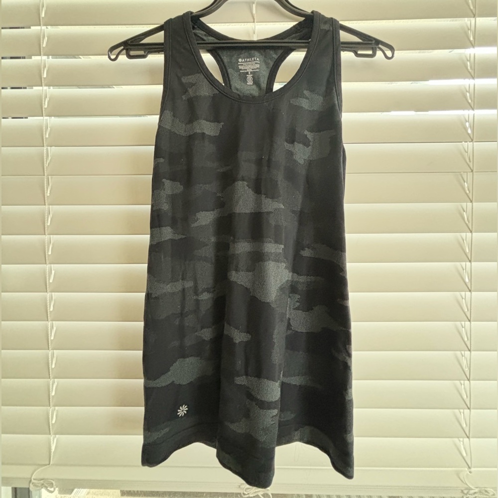 Athleta Racerback Black Camo Tank - Size Small